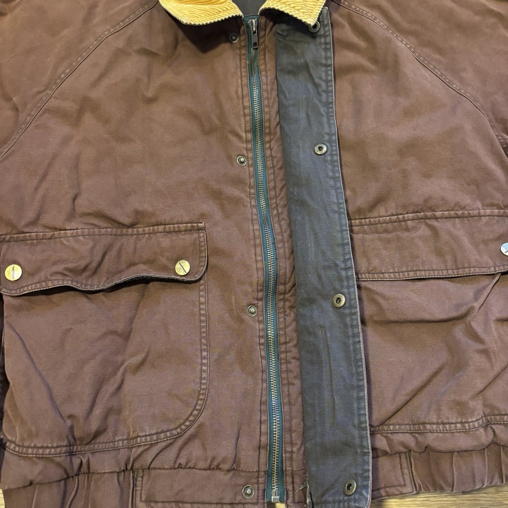 Vintage Field And Stream Chore Coat Men's XL Barn Jacket Corduroy Collar Lining - Picture 9 of 16